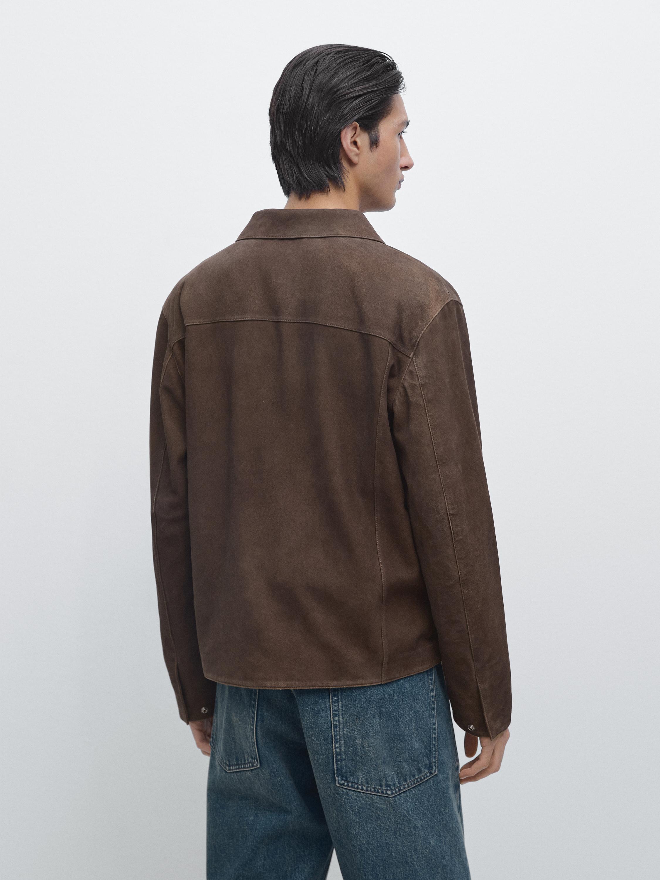 Suede leather jacket